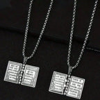 1pc Fashion Polished Alloy Bible Book Design Pendant Necklace For Men And Women Vintage Flipped Bible Necklace Gifts For Friend