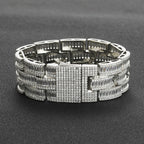 25mm Wide Iced Out Link Chain Bracelet