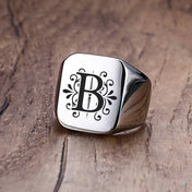 Alphabet Signet Ring — Stainless Steel