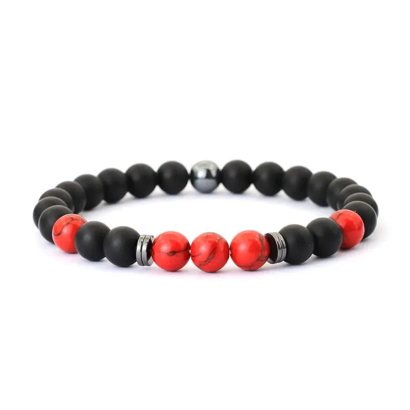 Mens Bracelet 8mm Onyx Tiger Eyes Stone Beaded Braclet Hematite Healing Braslet Cadeau Homme Leisure Accessories