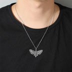 New Death Moth Necklace Retro Pendant Skull Gothic Butterfly Sweater Chain Hip Hop Female Male Jewelry Halloween Accessories