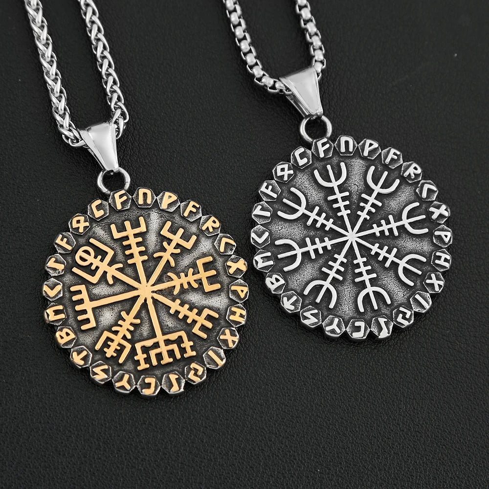 Norse Compass Pendant Necklace — Stainless Steel