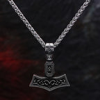 Norse Viking Mjolnir Thor Hammer Necklace — Stainless Steel
