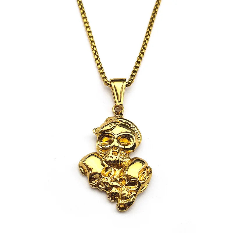 Skull Two-Tone Pendant Punk Party