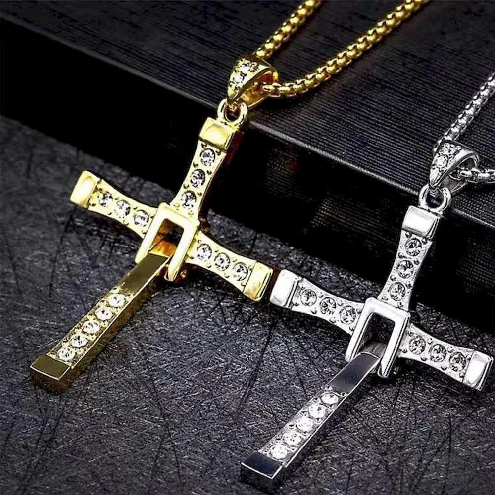 60cm Length Stainless Steel Pendant Necklace Solid 78*45mm Big Size Cross Men Waterproof Neck Jewelry Drop Shipping
