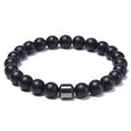 Natural Obsidian Stone Bracelet Magnetic Anxiety Relief Healthy Women Men Smoking Cessation Weight Loss Black Beads