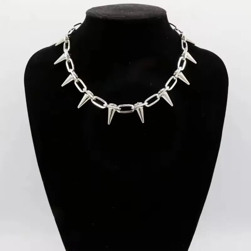 Hip Hop Alloy Rivet Men Necklace Punk Metal Choker Neogoth Fashion Jewelry Trendy Accessories