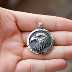 Eagle Pendant Pearl Chain Necklace — Steel