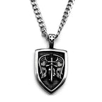 Saint Michael Archangel Knight Necklace Women Men Stainless Steel Silver Color Shield Guardian Angel Christian Amulet Jewelry