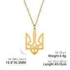 Tryzub Ukrainian Trident Necklace — Stainless Steel