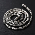 New Fashion Silver Jewelry Retro 6MM Thick Six-Character Mantra Trendy Personality Man Necklaces