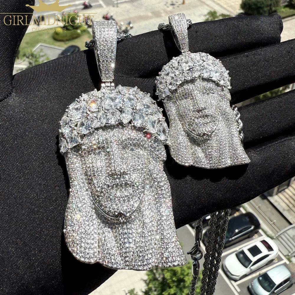2026 New Hip Hop CZ Stone Paved Bling Iced Out JESUS PIECE Pendants Necklaces Gold Silver Color Charm for Men Rapper Jewelry