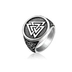 Creative Vintage Stainless Steel Viking Valknut Ring Men Boy Nordic Irish Celtics Knot Ring Biker Amulet Jewelry Gift Rings