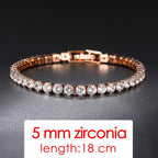 ZHOUYANG Tennis Bracelets For Women Simple Luxury Round Crystal Gold Color Bangle Chain Wedding Female Gift Wholesale Jewelry