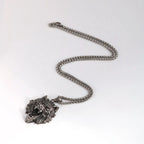 1PC INGCHAU Vintage Stainless Steel Myth of Europe Viking Wolf Head Necklace For Men Animal Amulet Necklace Men Jewelry