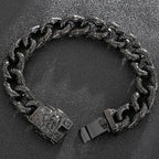 Punk Skull Bracelet For Man In Black Stainless Steel Skeleton Jewelry Men's Wrist Bracelets Rockers' Jewelry