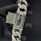 Nuoya Custom Flip Clasp Bubble Cuban Chain Iced Out Necklace Full Pave Cubic Zirconia Big Heavy Cuban Bracelet Men Gift