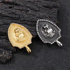 Lion Head Shield Pendant Necklace — Stainless Steel