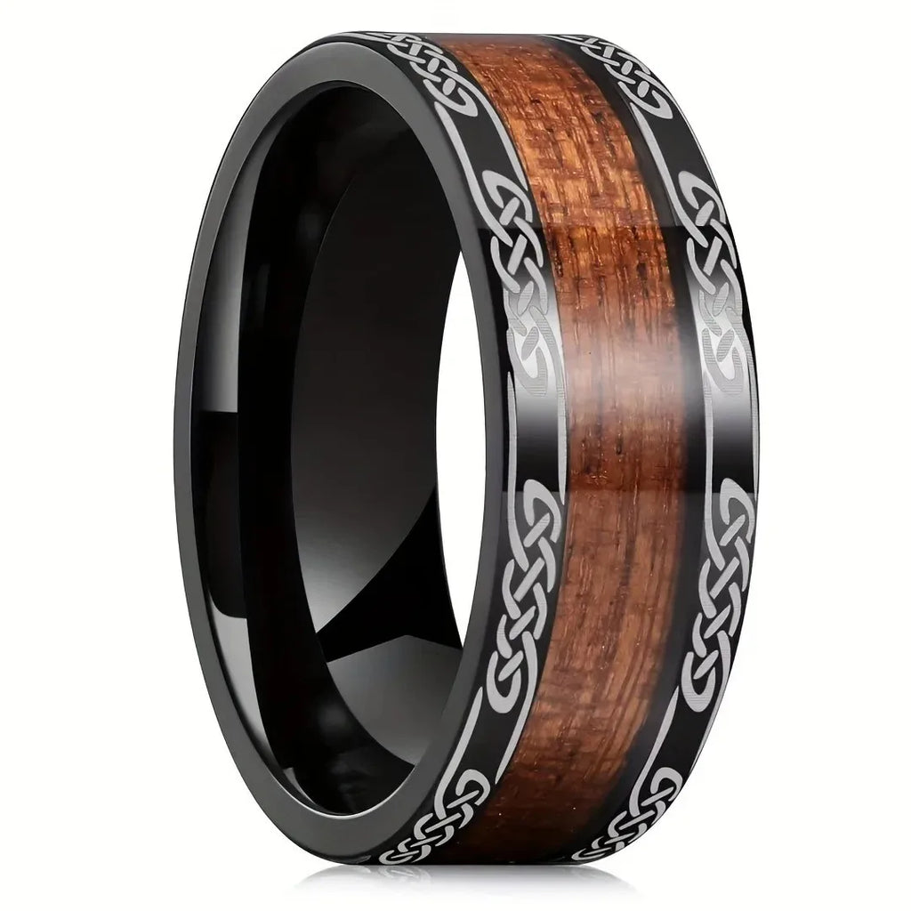 Fashion 8mm Silver Color Men Stainless Steel Ring Inlay Colorful Abalone Shell Rings For Men Women Wedding Band Jewelry Gifts