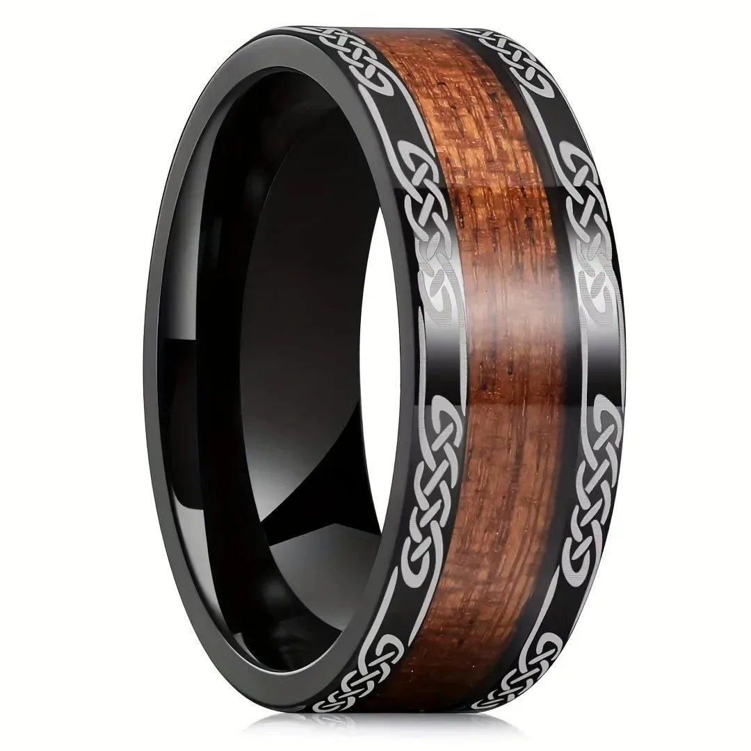 Fashion 8mm Silver Color Men Stainless Steel Ring Inlay Colorful Abalone Shell Rings For Men Women Wedding Band Jewelry Gifts