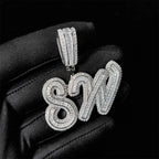 Iced Out Letter Initial Necklace Name