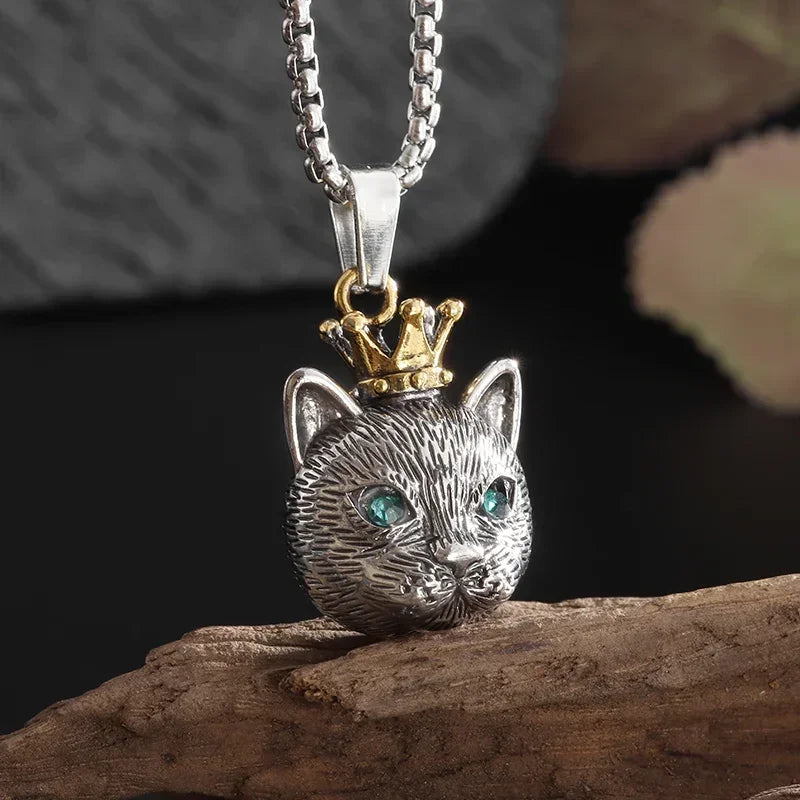 Domineering Tiger Head Pendant Men\\\'s Fashion Animal Tiger Necklace Punk Hip-Hop Trend Casual Jewelry Boyfriend Gift