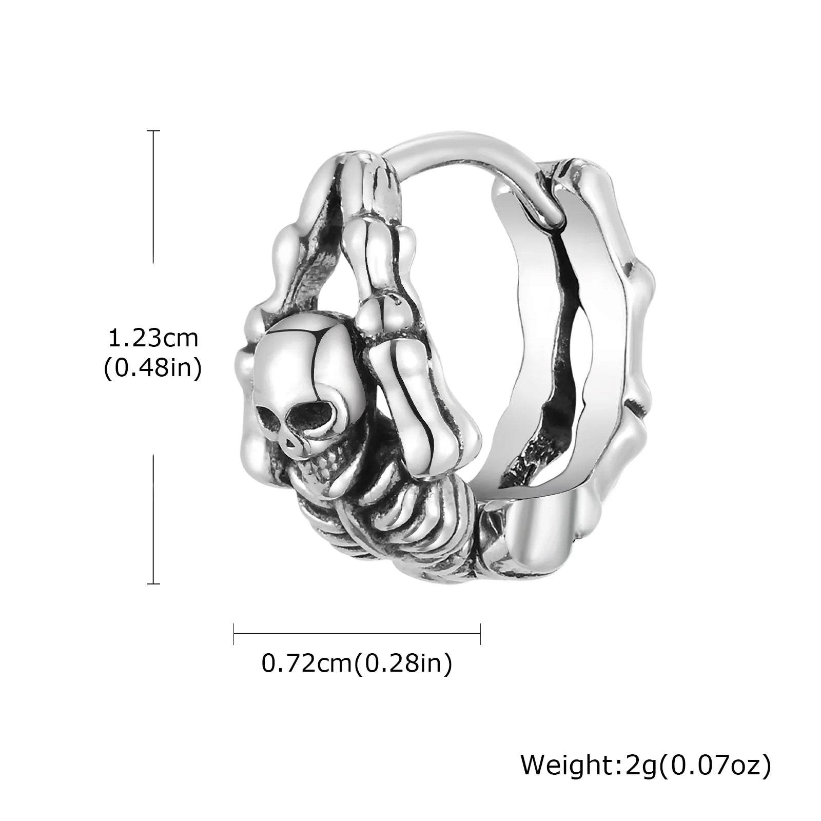 Skeleton Huggie Hoop Earrings — Stainless Steel