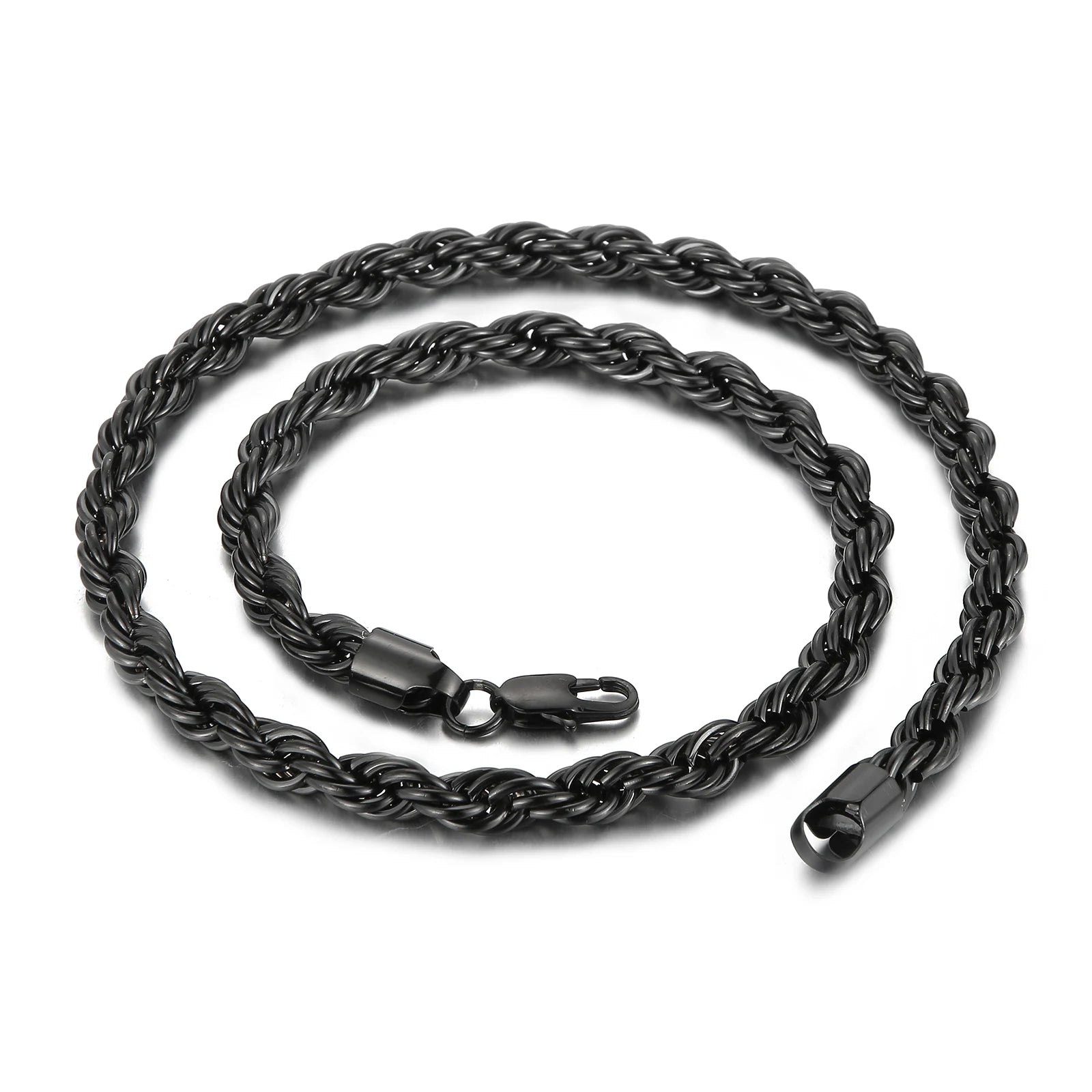 4/6/8mm Width Long Stainless Steel Minimalist Twist Rope Chain Necklace For Men Available in Gold Color Jewelry