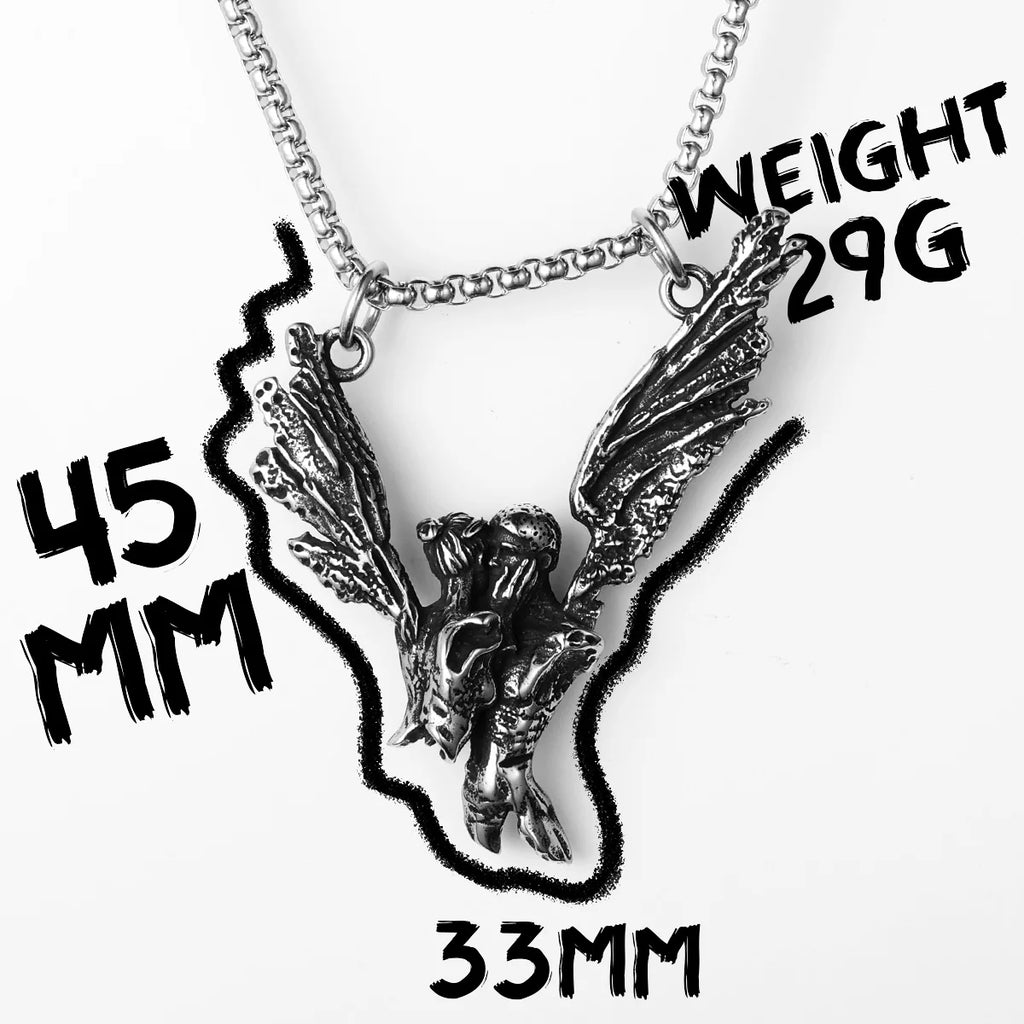 Angel Kiss Pendant Necklace — Stainless Steel