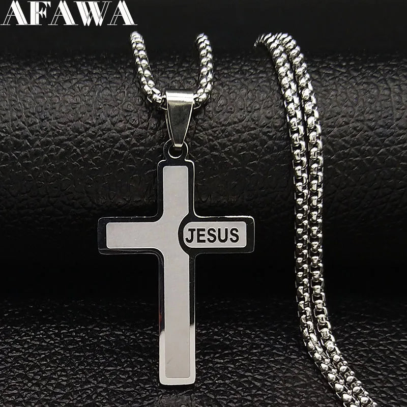 Christian Jesus Cross Pendant Necklace — Gold