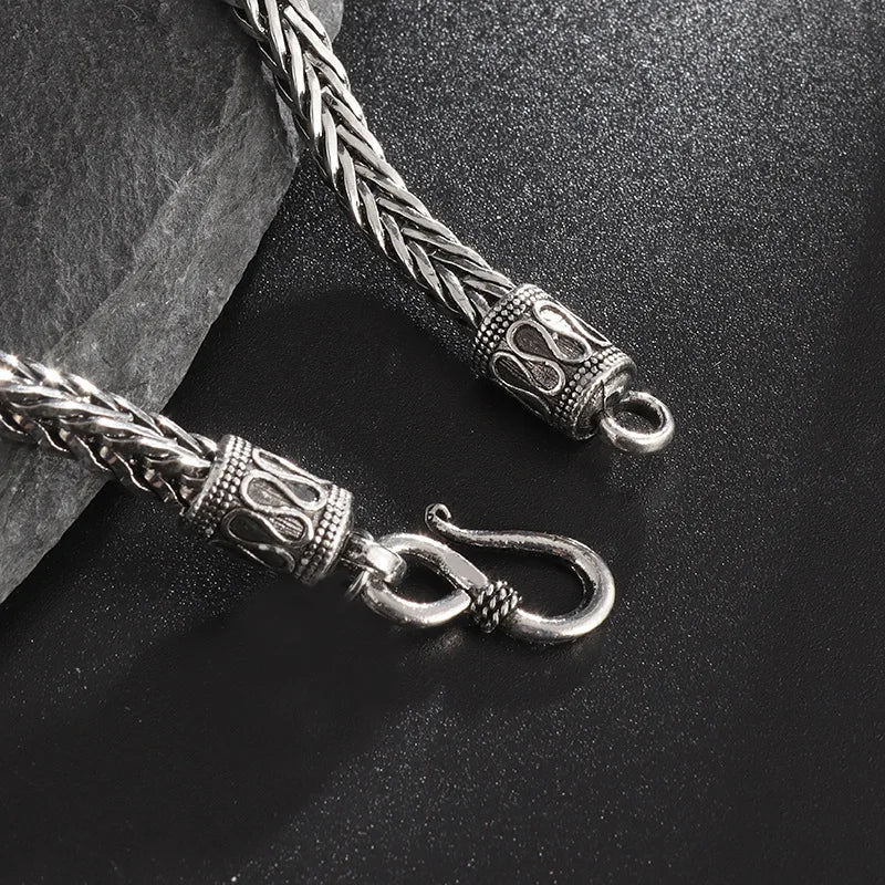 Silver Stainless Steel Keel Bracelet Statement