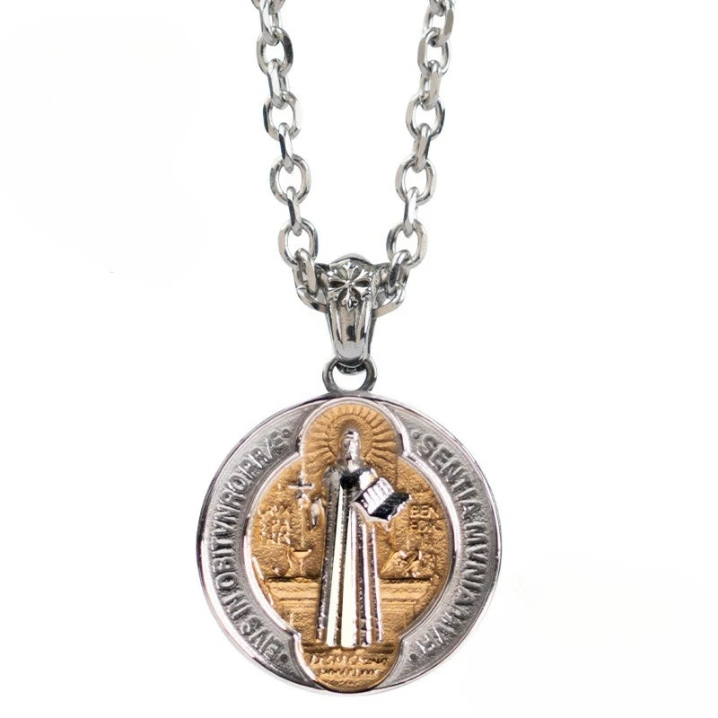Titanium Saint Benedict Exorcist Pendant Necklace