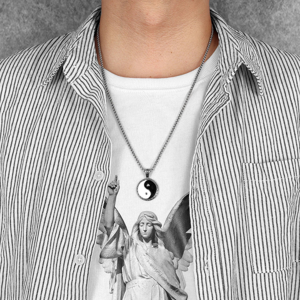 Yin-Yang Pendant Necklace — Stainless Steel