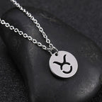 Kkjoy Stainless Steel Star Zodiac Sign Necklaces 12 Constellation Choker Pendants Necklace Aries Libra Leo Collier Birthday Gift