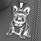 Sweet French Bulldog Chain For Women Men Stainless Steel Silver Color Animal Puppy Pug Dog Lovely Pendant Necklace