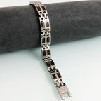 10MM Wide Chain Men's Bracelets Stainless Steel With Magnetic Hematite Stone Bracelet for Men Male Jewelry Healthy Care