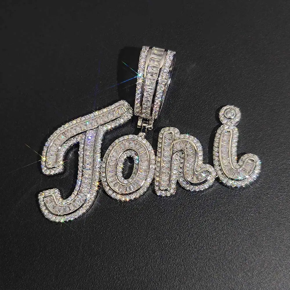 Iced Out Letter Initial Necklace Name