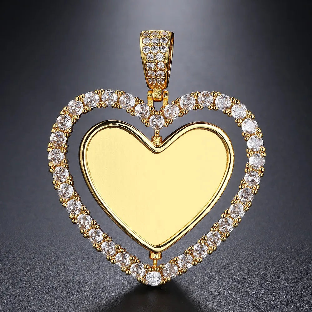 Heart Photo Pendant Necklace Memory