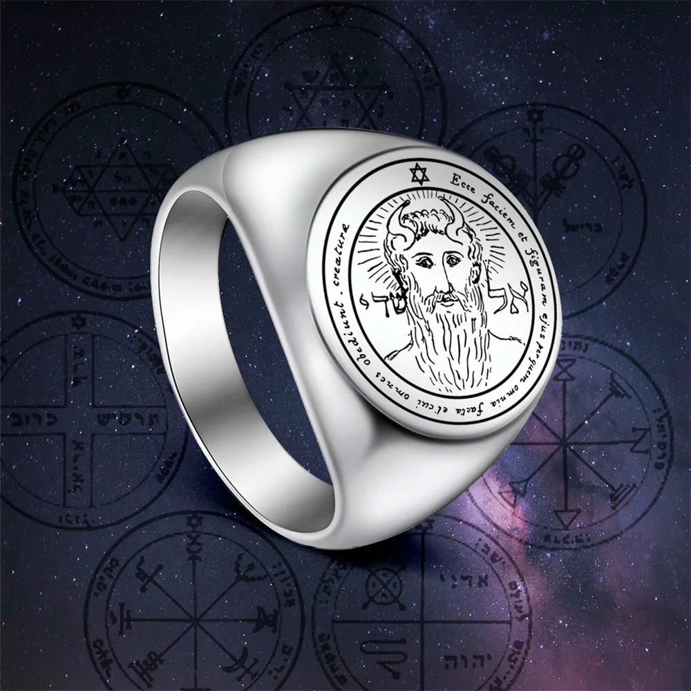 First Pentacle Key of Solomon Ring — Stainless Steel