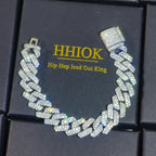 925 Silver Cuban Chain Necklace Iced Out 10-20MM