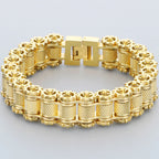 Casting Stainless Steel Man Bracelet 15MM Width Bike Motorcycle Chain Men's Bracelets & Bangles for Men 5 Color Bikers'