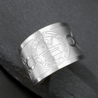 Solomon Seal & Saint Medal Amulet Ring — Stainless Steel