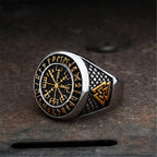 Nordic Viking Letter Fashion Retro Ring Men's Punk Ring Hip Hop Rock Party Motorcycle Accessories Jewelry Accessories