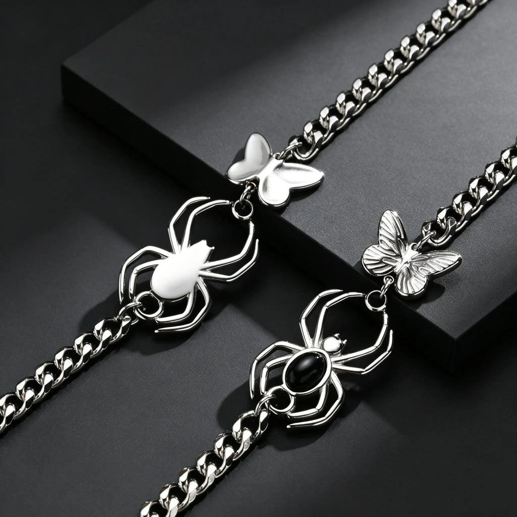 Gothic Spider Butterfly Chain Bracelet for Men — Stainless Steel