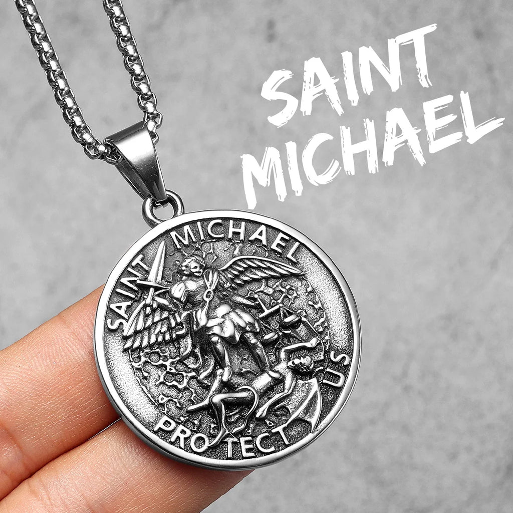 Archangel Michael Pendant — Stainless Steel