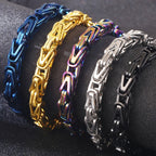 Gold Color Bracelet for Men Stainless Steel 8MM V Shape Chain Men's Wrist Arm Jewelry Birthday Gifts for Boys Him