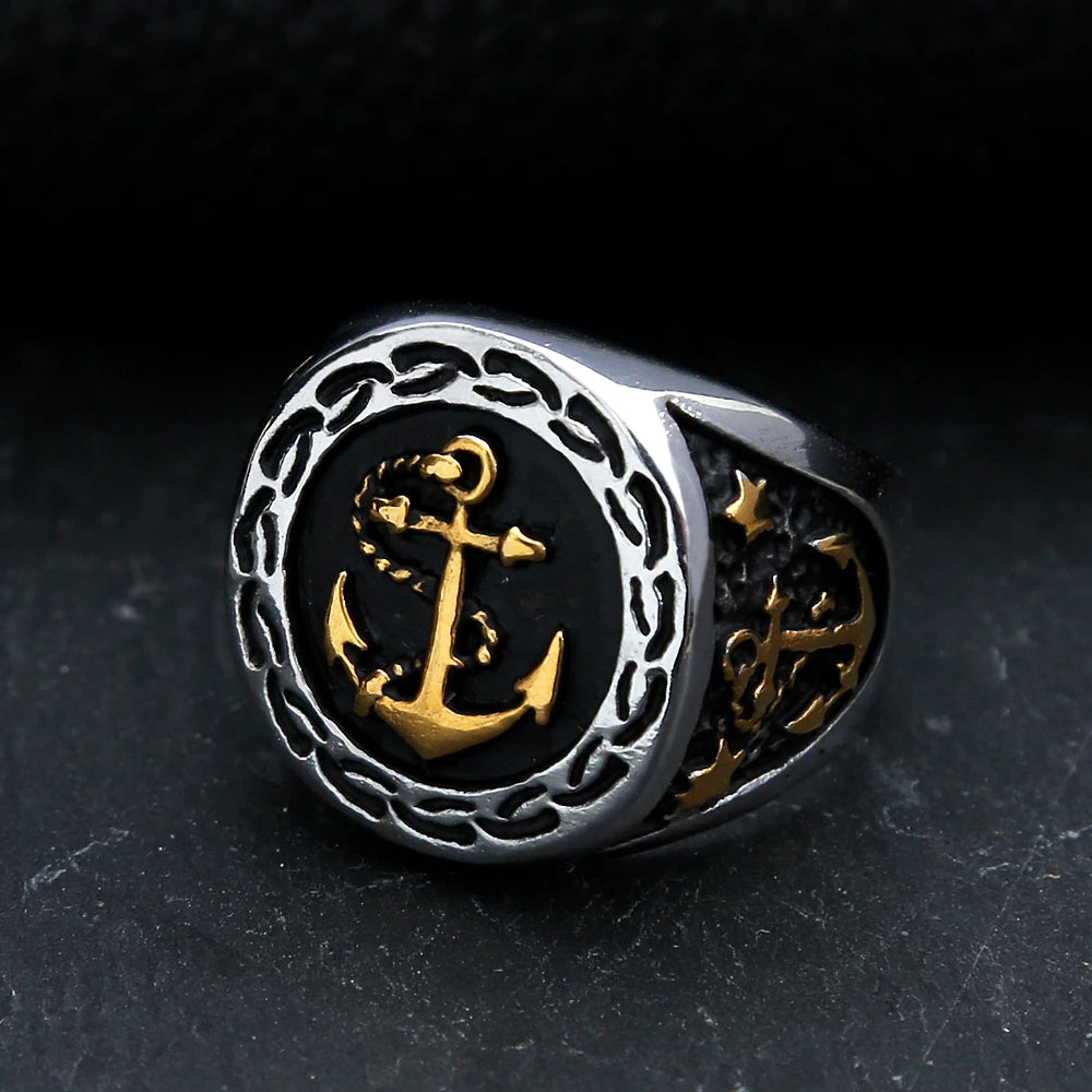 Vintage Anchor Stainless Steel Ring