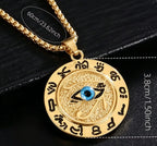 Ancient Egyptian Eye of Horus & Evil Eye Stainless Steel Necklace, 3 Colors Optional | Retro Mystic Symbol Pendant