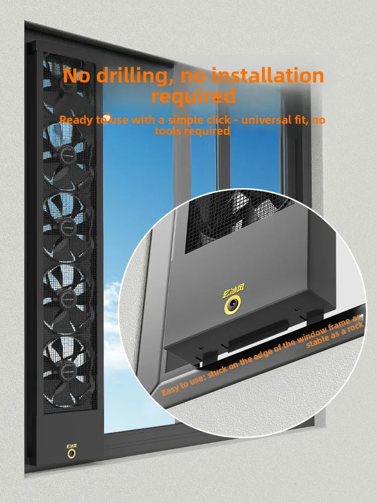 Household no-drill window exhaust fan, no installation required no hole needed, glass window ventilation fan powerful
