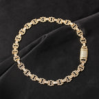 Uwin 12mm Byzantine Chain CZ Fully Iced Out Link Baguetter Pave Setting Necklace Jewelry Accessories